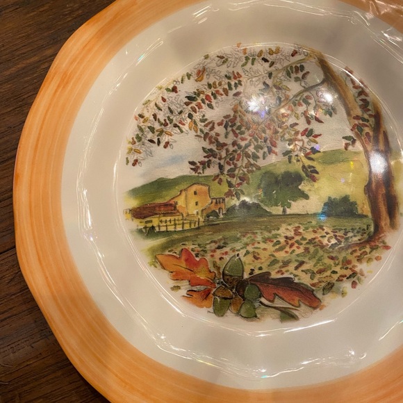 Ceramic he Tadinate 12” Dinner Plate Fall Acorns Farm Fall Leaves Made Italy EUC - Picture 9 of 11